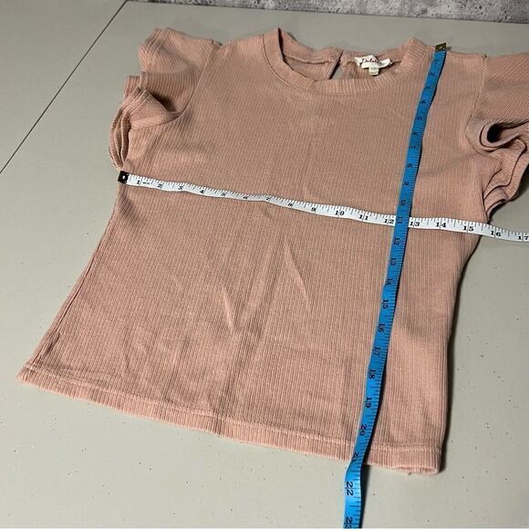 🚨 Anthropologie Deletta January Rose Flutter Sleeve Ribbed Top - Picture 11 of 12